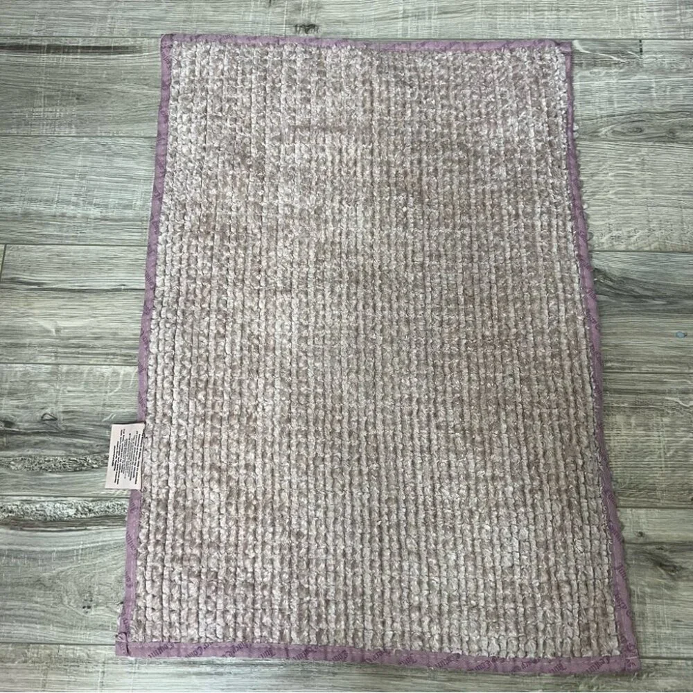 3 juicy couture mats pink silver color furry Plush Bath Mat